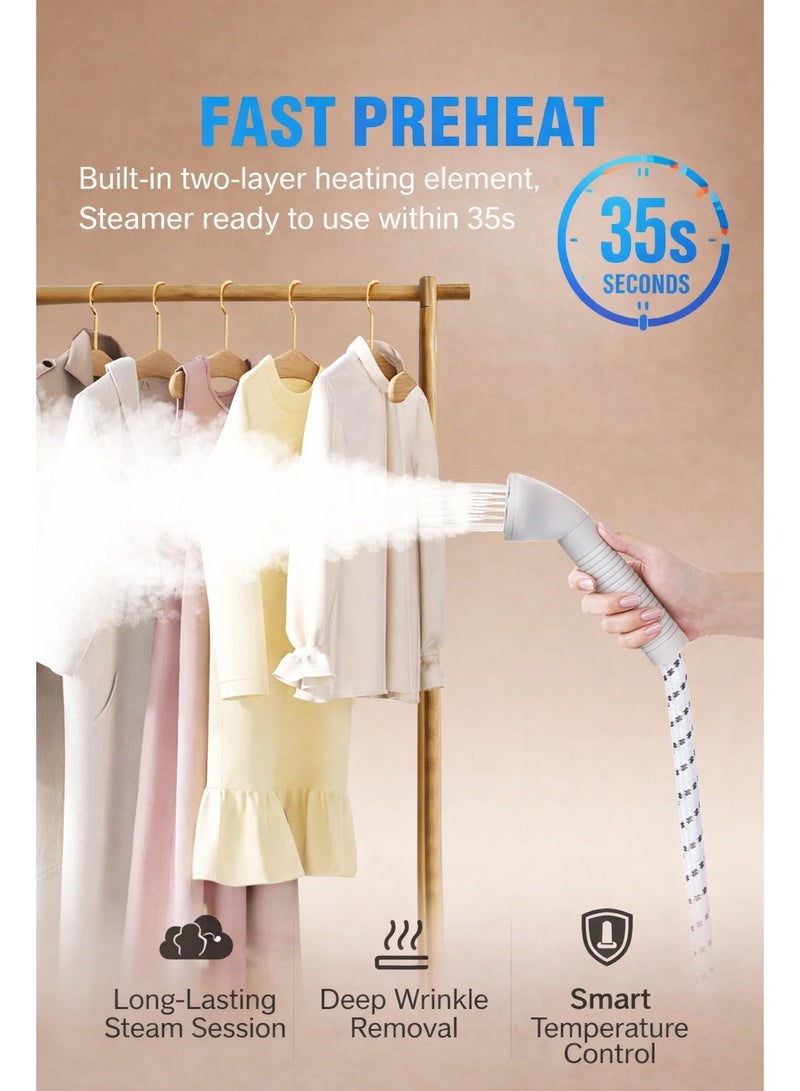 ARNOTEC جهاز بخار الملابس 2000 واط، 11 وضعية للكي، خزان ماء كبير سعة 1.7 لتر، جهاز بخار متعدد الوظائف محمول وقائم للاستخدام المنزلي، إزالة التجاعيد بسرعة، تحكم ذكي في درجة الحرارة، قابل للتعديل على 3 مستويات، كي مسطح بزاوية 180° - Image 5